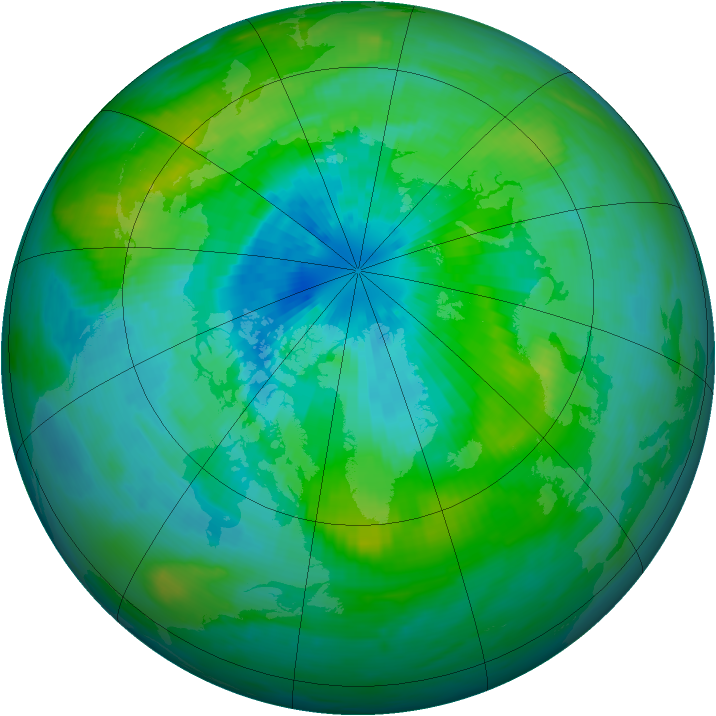 Arctic ozone map for 22 September 1982